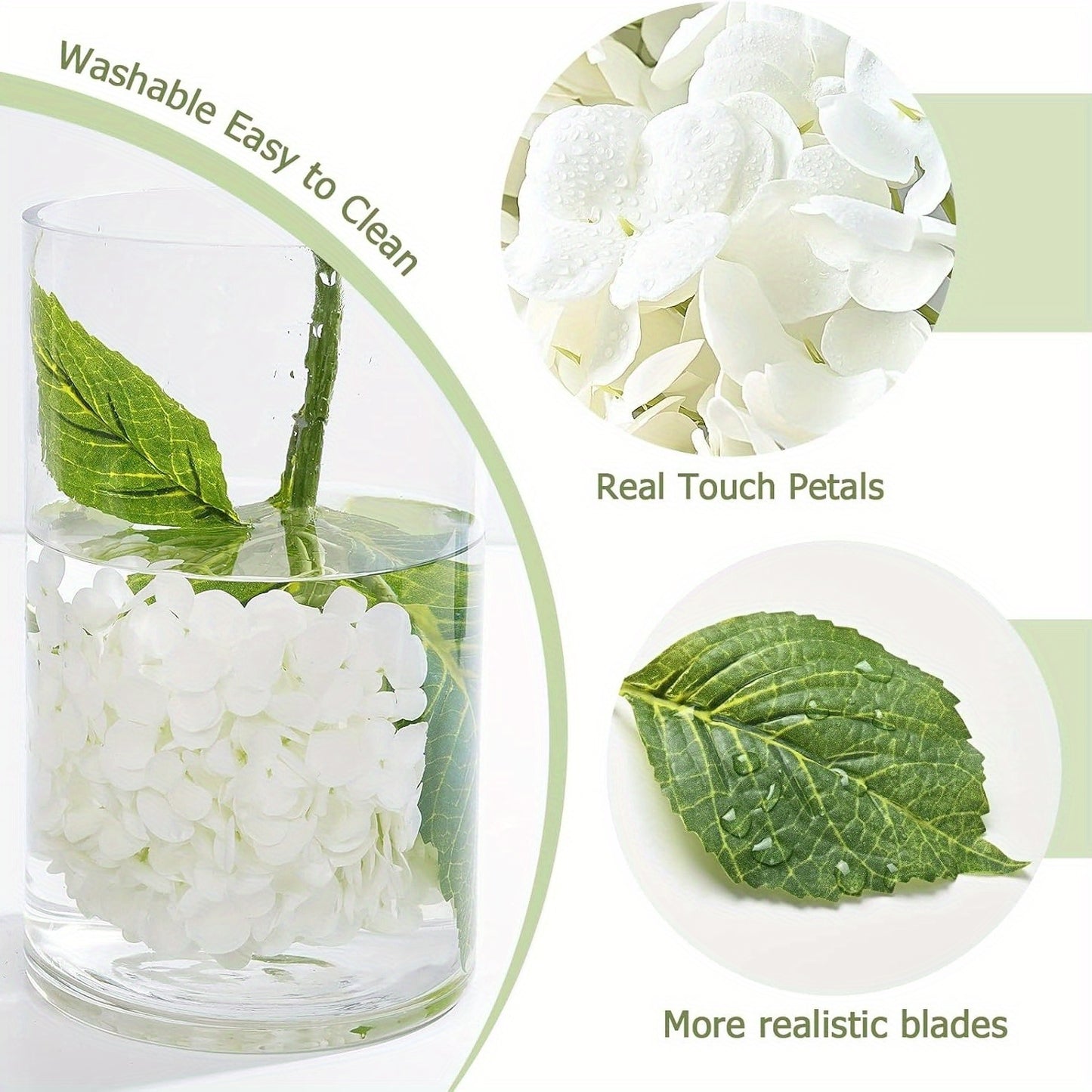 4/ 8pcs 21in Real Touch Hydrangea Artificial Flowers, Full Fake Artificial Flowers for Table Centerpiece, Faux Floral Arrangements for Wedding Table Party Home Decor