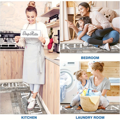 1pc Premium Non-Slip Kitchen Rug, Kitchen Floor Mat - Durable Polyester Floor Mat for Kitchen - Easy to Clean, Washable Hallway and Bathroom Rug, Kitchen Accessories - Home Decor