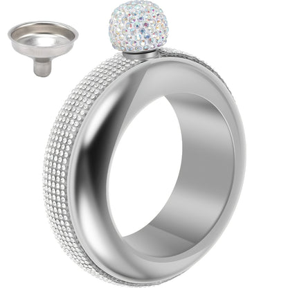 1pc Fashionable Stainless Steel Bangle Flask For Ladies - Discreetly Hides Wine, Cocktails & Spirits - Perfect Party Accessory For Summer Entertaining - Premium Kitchen Must-Have Christmas And Halloween Gifts