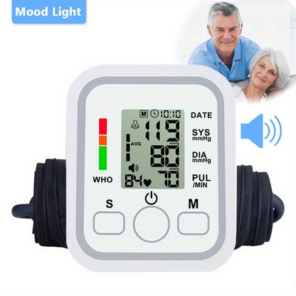 Upper Arm Blood Pressure Monitor | Large LCD Display, One-Touch Operation, Voice Broadcast, Heart Rate Detection, Hypertension & Irregular Heartbeat Alerts, 2x99 Memory, 8.7-14.2 Inch Adjustable Cuff | Home Use for Seniors & Pregnant Women