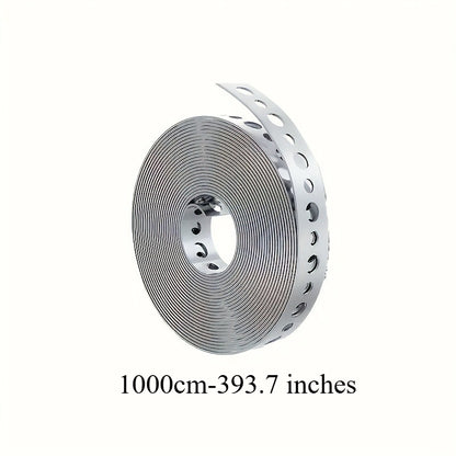 Galvanized Steel Pipe Support Bar with Pre-Drilled Holes - Heavy-Duty Corrosion-Resistant Hanging Rod for Plumbing HVAC Garage Workshop, Industrial Metal Tube Rack, 5m / 10m / 15m Options