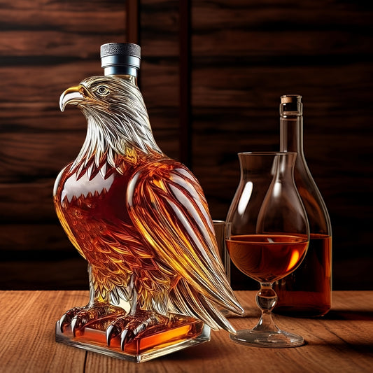 Eagle Shaped Whiskey Decanter with Wings Base – Elegant Animal Model for Home Bar Decor, Dining Table Centerpiece, Wine & Spirits Presentation, Collectible Gift for Special Occasions