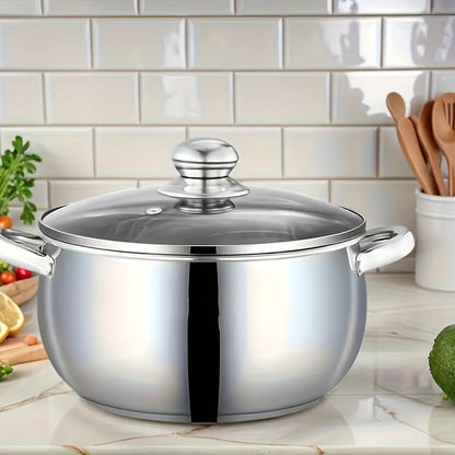 Premium Stainless Steel Pot for Safe & Healthy Cooking, Apple Pot Soup Pot with Heat-Resistant Handles, Dishwasher-Safe Cookware for Easy Cleaning, Versatile Cookware for Everyday Kitchen Use