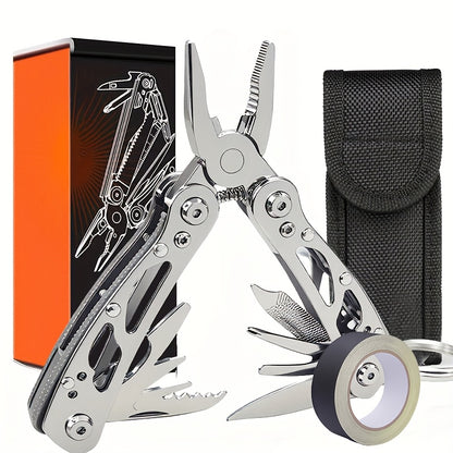 Multifunctional Pliers Outdoors Homes Compact Multi Tool Stainless Steel Folding Knife Pliers Multipurpose Tool Multifunctional Pliers Professional Carbon Steel Electrician Anti Slip Maintenance Multipurpose Tools for Traveling Fishing Camping Can Be