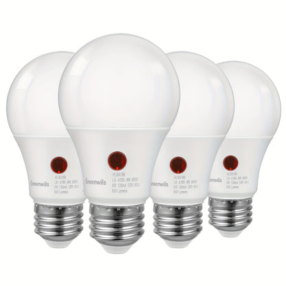 Dusk to Dawn Light Bulbs, A19 E26 Auto On Off Photocell Sensor LED Bulb 9W 60W Equivalent, 5000K Daylight / 2700K Soft White / 2000K Amber Bug Repelling, 800LM Non-Dimmable for Porch Garage Outdoor Indoor