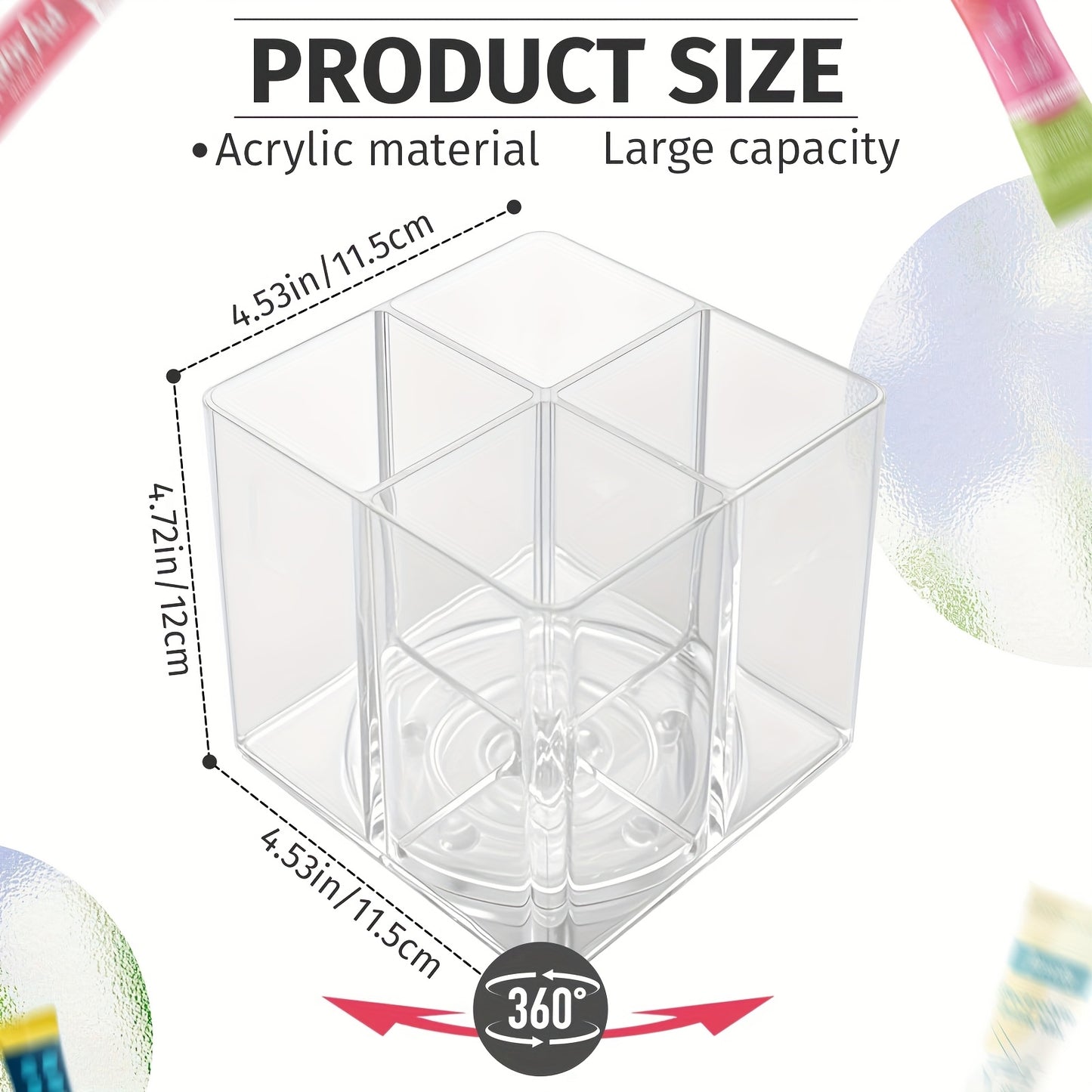 Square Rotating Storage Rack for Powdered Beverage Mixes/ Water Flavored Pouches/ Beverage Mixing Accessories Organizer