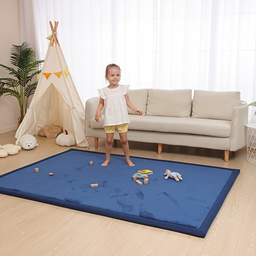 1pc Japanese Tatami Mat, Coral Velvet Mellow Mat, Baby Play Mat for Floor, 1.2 Inch Thick Crawling Rugs, Padded Foam Area Mat for Kids Playroom, Playpen, Nursery, Living Room, Yoga Mat, Non-Slip Backing
