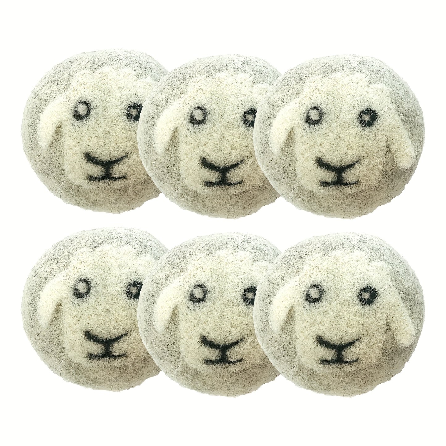 A Set Of 6 XL Balls 100% Wool Dryer Balls - Natural Fabric Softener, Reusable, Reduces Clothing Wrinkles And Drying Time, Chemical-Free, Good for Baby Clothes