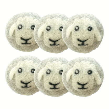 A Set Of 6 XL Balls 100% Wool Dryer Balls - Natural Fabric Softener, Reusable, Reduces Clothing Wrinkles And Drying Time, Chemical-Free, Good for Baby Clothes