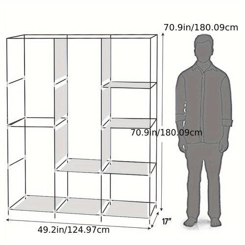 71" Portable Closet Wardrobe Clothes Rack Storage Organizer, Portable Closets