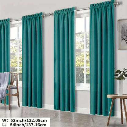 YOULEYAR 4 Panel Modern Blackout Thermal Insulated Energy Saving Curtain Drapes - Blocking Thermal, Solid Color Panels Suitable for Bedroom, Living Room, - Rod Pocket, Year-Round Use