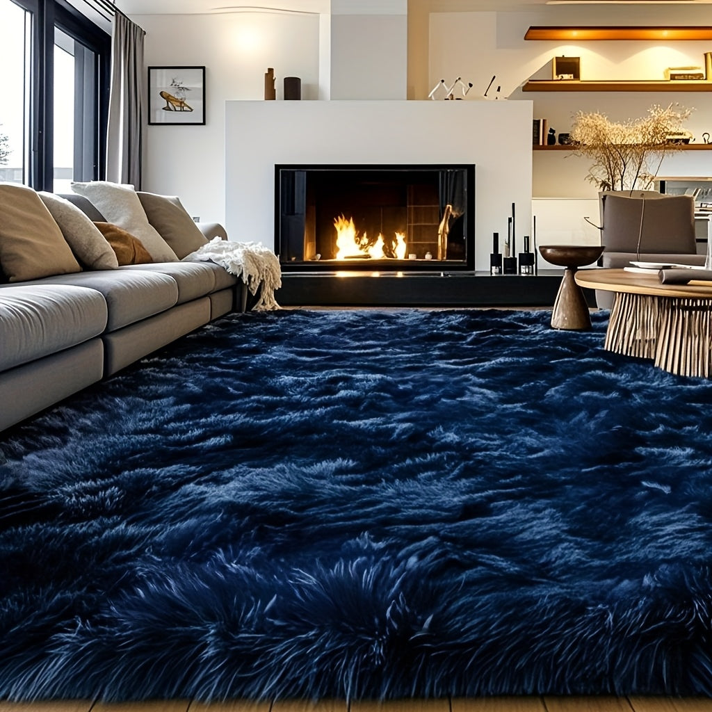 An 8X10 Feet Luxurious Large Rug Designed for The Living Room, Featuring a Fuzzy Plush Texture, This Fluffy Modern Shag Carpet Is Non-Slip And Soft, Perfect for Bedrooms, Study Rooms, Teen Dorms, And As a Home Decor Item Or Christmas Gift