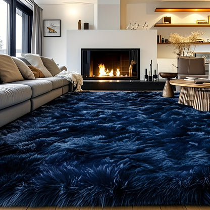 An 8X10 Feet Luxurious Large Rug Designed for The Living Room, Featuring a Fuzzy Plush Texture, This Fluffy Modern Shag Carpet Is Non-Slip And Soft, Perfect for Bedrooms, Study Rooms, Teen Dorms, And As a Home Decor Item Or Christmas Gift