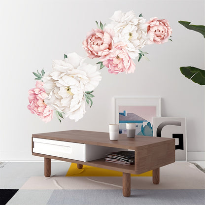 1pc European Peony Flower Waterproof Sticker, Anti-collision Glass Multifunctional Home Decoration Sticker, 17. 7in * 47. 2in