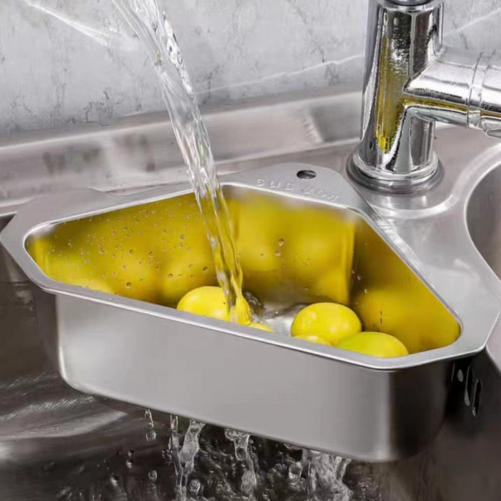 1pc 304 Stainless Steel Sink Drain Basket Triangular Sink Kitchen Sink Wash Basin Leftovers Filter Holder