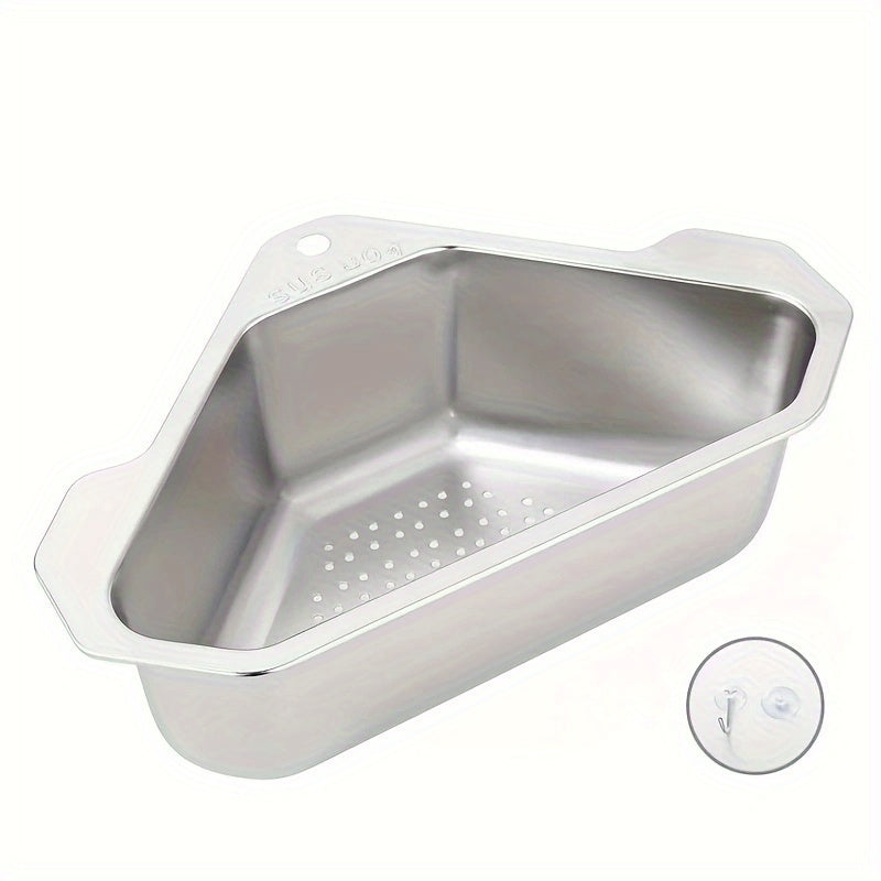1pc 304 Stainless Steel Sink Drain Basket Triangular Sink Kitchen Sink Wash Basin Leftovers Filter Holder