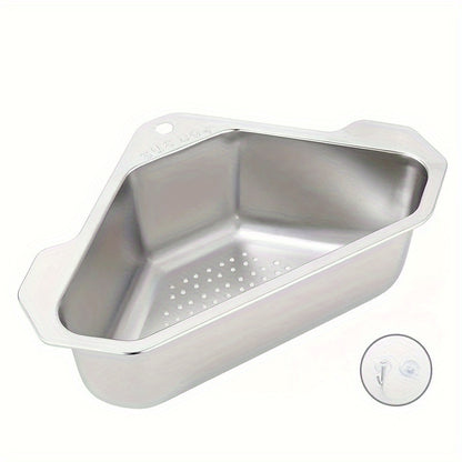 1pc 304 Stainless Steel Sink Drain Basket Triangular Sink Kitchen Sink Wash Basin Leftovers Filter Holder