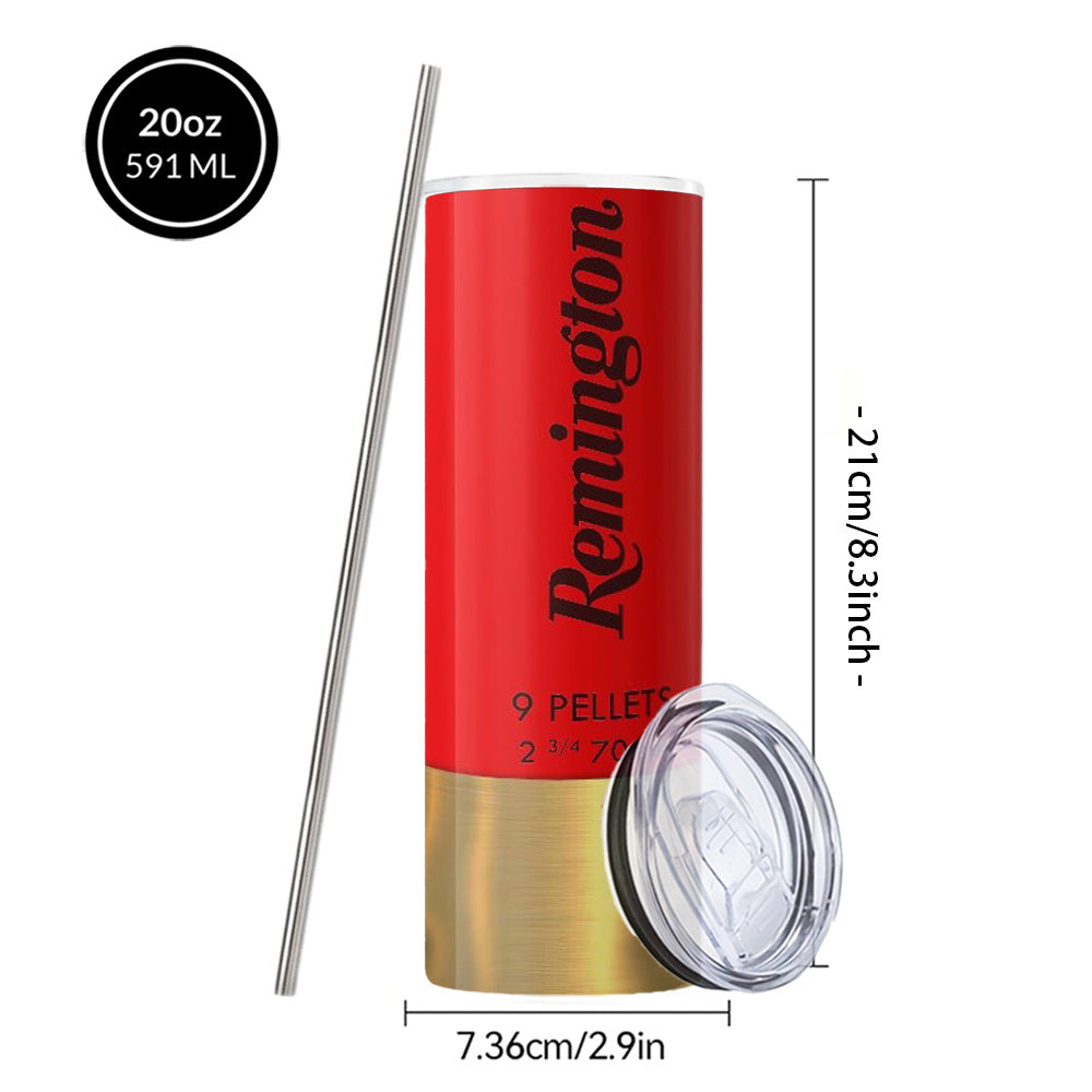 Bullet & Hunting Design Coffee Mugs, 304 Stainless Steel Insulated Tumbler With Lid & Straw, Beverage Container & Travel Cup, 20oz Camping Drinkware, Ideal Gift For Men, Birthday, Parties, Holiday, Father'S Day, Thanksgiving Day, Halloween