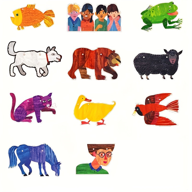 1pc Hoojojo'S Brown Bear And Friends Banner, a 3-Meter Long Paper Garland, Perfect for Educational Wall Decoration in Nurseries And Kindergartens, Also Suitable for Book-Themed Celebrations