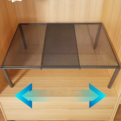 Metal Storage Rack Adjustable Expandable Shelving Unit for Kitchen Bedroom Wardrobe Closet Organization Heavy Duty Stackable Metal Shelf