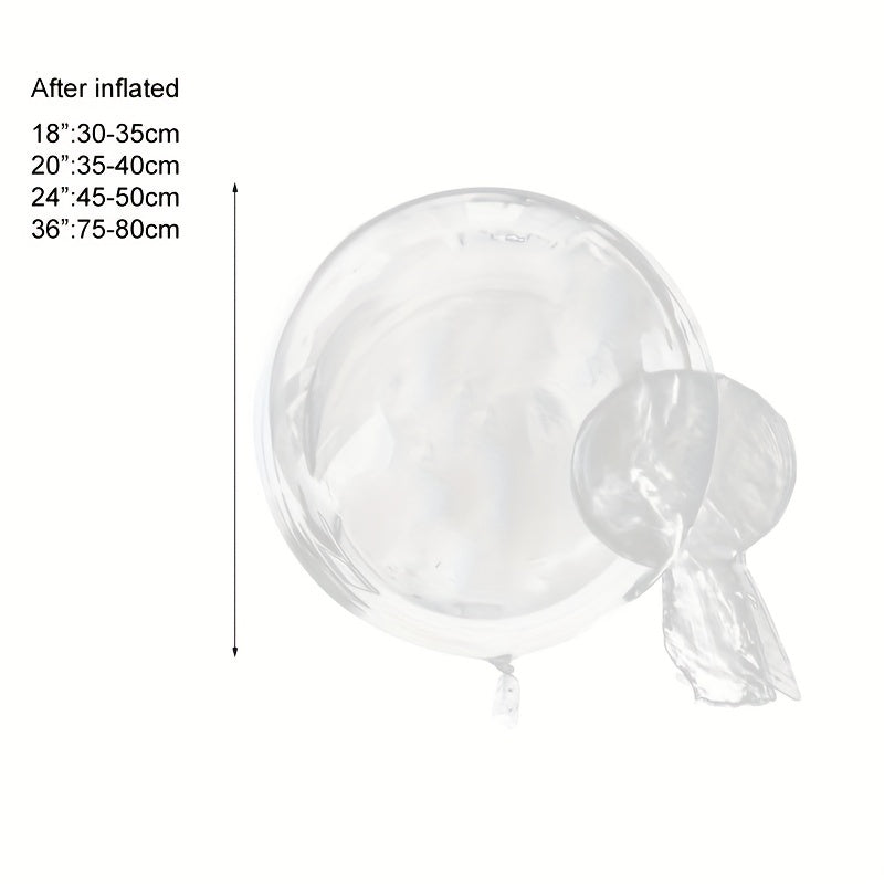 christmas 10-Pack Large Transparent Helium Balloons 18"/20"/24"/36" - Clear Party Decorations for Weddings, Birthdays, Christmas, Halloween, Mardi Gras - Helium-Ready with Sturdy Neck & Base, No Electricity Needed (LED String Not Included) - Durable