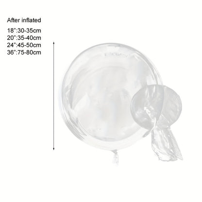 christmas 10-Pack Large Transparent Helium Balloons 18"/20"/24"/36" - Clear Party Decorations for Weddings, Birthdays, Christmas, Halloween, Mardi Gras - Helium-Ready with Sturdy Neck & Base, No Electricity Needed (LED String Not Included) - Durable