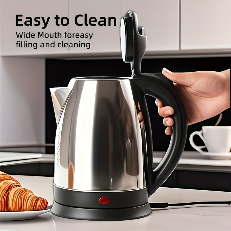 Stainless Steel Electric Kettle with Automatic Shut-Off, LED Indicator Light, Bpa-Free Double-Wall Design, Fast Boiling for Coffee And Tea, Back-To-School Gift, New Year Gift (2-Liter Large Capacity)