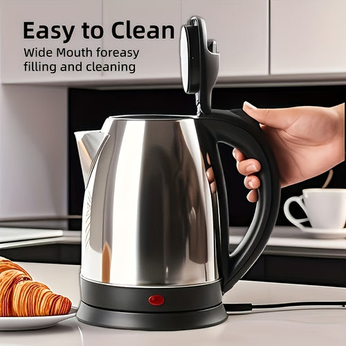 Stainless Steel Electric Kettle with Automatic Shut-Off, LED Indicator Light, Bpa-Free Double-Wall Design, Fast Boiling for Coffee And Tea, Back-To-School Gift, New Year Gift (2-Liter Large Capacity)
