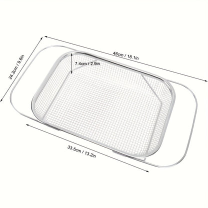 Expandable Stainless Steel Colander & Drain Basket – Adjustable Strainer for Vegetables, Fruits & Kitchen Sink Use