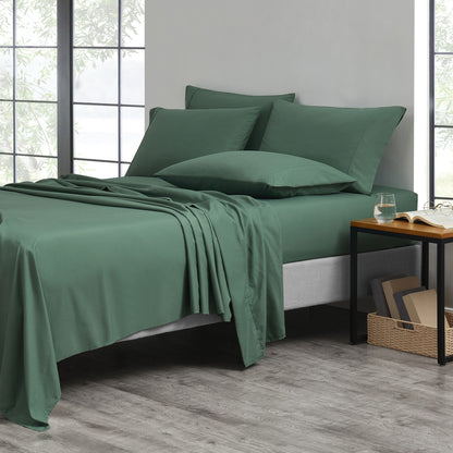 Bibb Home 2000 Thread Count 6 Piece Bamboo Sheet Set – Summer Satin Cooling, Deep Pocket, 6-Pc Egyptian Luxury, Bonus Pillowcases