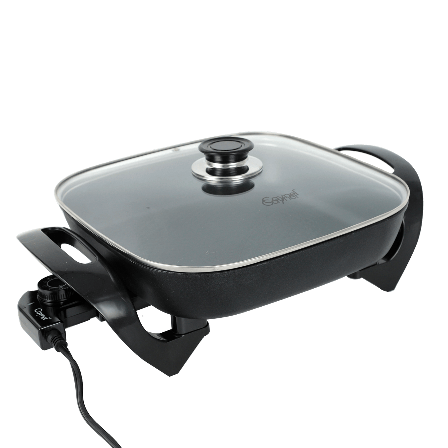 Caynel 12 X 12 Inch Nonstick Ceramic Electric Skillet with Glass Lid, Aluminum Body, 1400-Watts, Adjustable Temperature Controller Goes Up to 420 Degrees for Fry, Bake, Steam Or Simmer, Easy to Clean