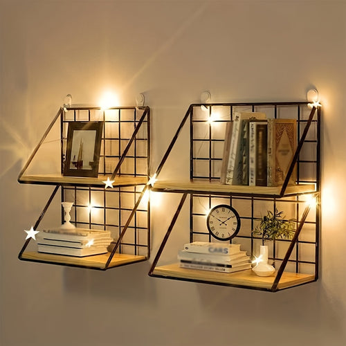 Metal Floating Rack 1pc No Drilling Wall Mounted Metal Shelf for Bathroom, Living Room, Bedroom - Minimalist Wall Decoration