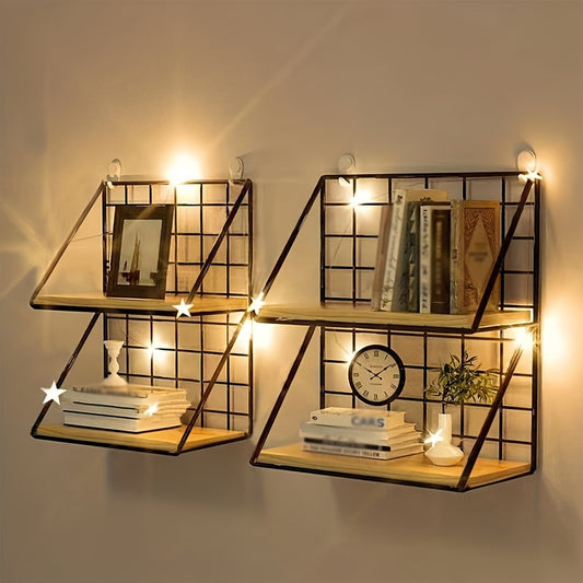 Metal Floating Rack 1pc No Drilling Wall Mounted Metal Shelf for Bathroom, Living Room, Bedroom - Minimalist Wall Decoration