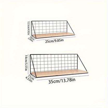 Metal Floating Rack 1pc No Drilling Wall Mounted Metal Shelf for Bathroom, Living Room, Bedroom - Minimalist Wall Decoration