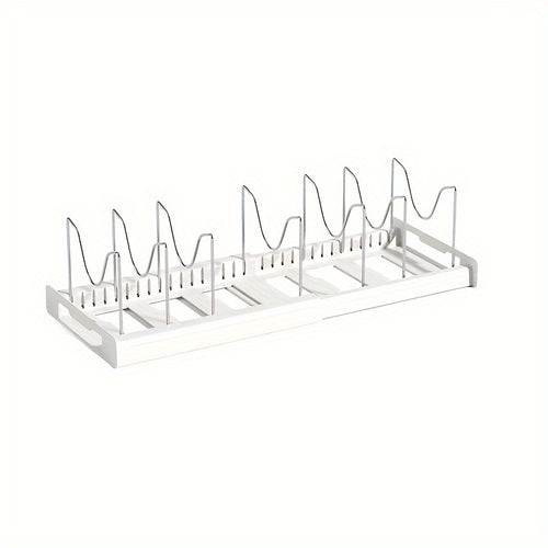 1pc Adjustable Multi-Purpose Pot Organizer Rack for Kitchen Cabinet – Expandable Pots And Pans Organizer with Adjustable Dividers – Home Kitchen Additions for Easy Storage And Organization