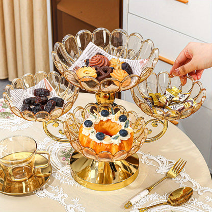 A Set of Crystal Multi-Layer Five-Plate Rotating Fruit Plate, Modern Home Living Room Coffee Table Light Luxury Snack Candy Plate, Elegant European Crystal Fruit Bowl Set - Perfect for Snacks And Candy Decoration Bowl, Home Decoration Must-Have