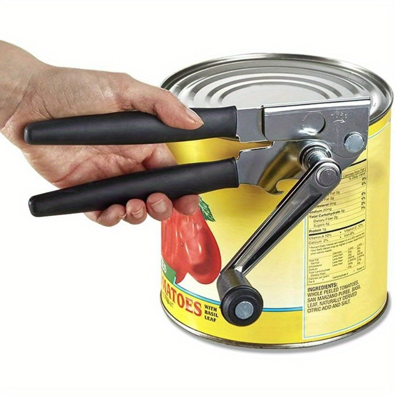 Heavy-Duty Manual Can Opener with Lever - Stainless Steel Construction, Non-Slip Grip - Commercial & Home Kitchen Use - Easy Can Opening Tool for Restaurants, Households - Durable Can Opener for Heavy-Duty Cans & Bottles, Restaurant Equipment, Ergonomic H