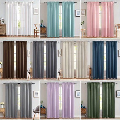 2 Panels 80% Blackout Curtains for Bedroom Living Room Thermal Insulated Textured Window Kitchen Bathroom Privacy Panels 2.5" Rod Pocket Drapery