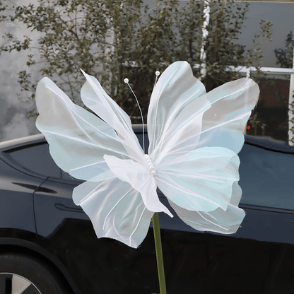 3D Artificial Butterfly Decorations 2pcs – Realistic Featherless Fake Butterflies for Wedding, Home, Garden & Party Decor | No Electricity Required | All-Season Indoor Outdoor Holiday Accent
