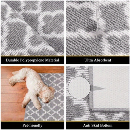 Non-Slip Moroccan Trellis Runner Rug - Long Hallway Carpet Suitable for Entryway, Kitchen, Bathroom - Machine Washable Floor Rug with Moroccan