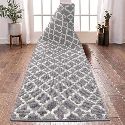 Non-Slip Moroccan Trellis Runner Rug - Long Hallway Carpet Suitable for Entryway, Kitchen, Bathroom - Machine Washable Floor Rug with Moroccan