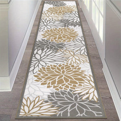 Floral Medallion Runner Rug Non-Slip Washable Hallway Runner Rug Accent Laundry Rug Runner Low-Profile Floor Carpet Runners for Hallways Entryway Laundry Room Bathroom