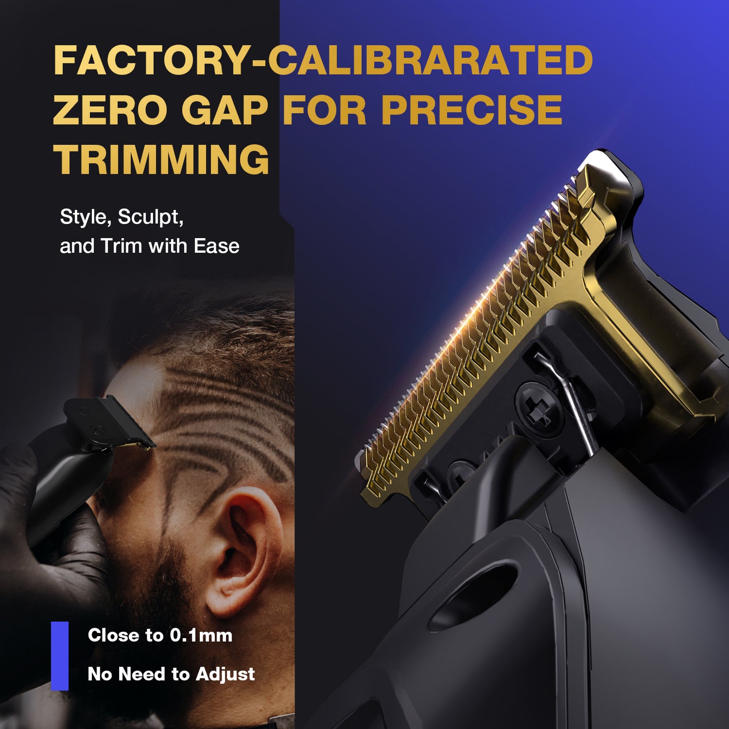 SUPRENT Professional Cordless Beard Trimmer For Men - Rechargeable T-Blade Trimmer With LED Display, Quiet 6000RPM Motor, Beard & Hair Grooming Kit, Perfect For Home & Barber Use