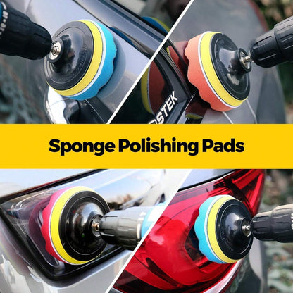 Drill Brush Attachment Set 20 Pack Power Scrubber Brushes Scrub Pads Sponge Buffing Pads with Extension Rod for Bathroom Kitchen Car Polishing Tile Grout Cleaning Kit