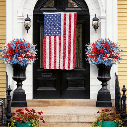 15pcs 4th of July Artificial Flowers, Real Touch Petals, Patriotic Flowers for Independence Day Home Decor Floral Arrangement Table Centerpieces, Independence Day Holiday Decoration