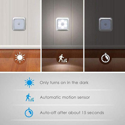 2/ 4/ 8 Pack LED Night Light, Motion Sensor Light, Battery-Powered LED Night Light, Lamp with Smart Sensor Dusk to Dawn Sensor, Compact Nightlight, for Bedroom, Toilet, Stairs, Hallway