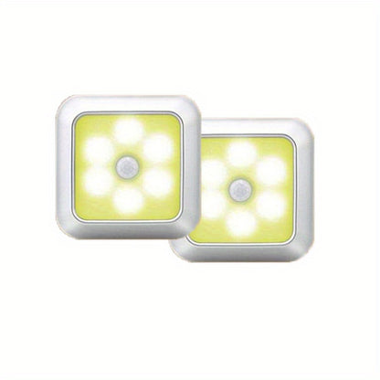 2/ 4/ 8 Pack LED Night Light, Motion Sensor Light, Battery-Powered LED Night Light, Lamp with Smart Sensor Dusk to Dawn Sensor, Compact Nightlight, for Bedroom, Toilet, Stairs, Hallway