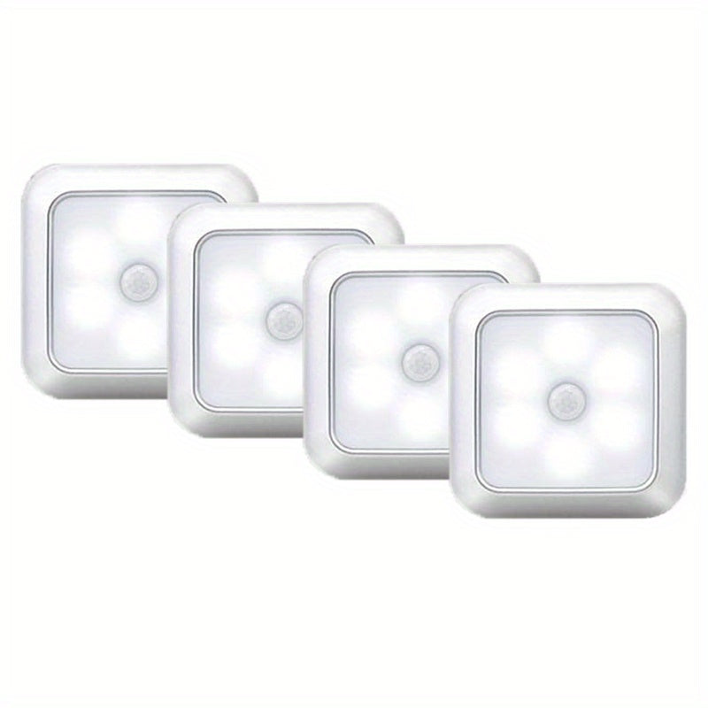 2/ 4/ 8 Pack LED Night Light, Motion Sensor Light, Battery-Powered LED Night Light, Lamp with Smart Sensor Dusk To Dawn Sensor, Compact Nightlight, for Bedroom, Toilet, Stairs, Hallway