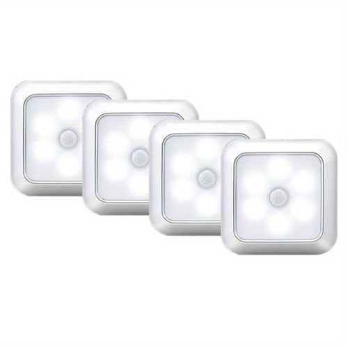 2/ 4/ 8 Pack LED Night Light, Motion Sensor Light, Battery-Powered LED Night Light, Lamp with Smart Sensor Dusk To Dawn Sensor, Compact Nightlight, for Bedroom, Toilet, Stairs, Hallway