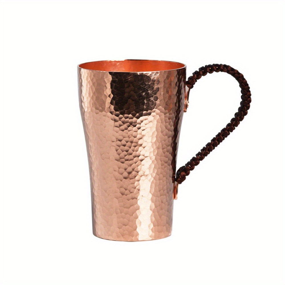 One Copper Coffee Mug with a Capacity of 13.53oz, Suitable for Water, Tea, And Other Beverages. This Handmade Copper Cup Is Perfect for Milk Drinks And Is Ideal for Weddings